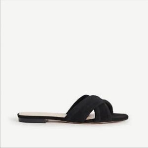 Ann Taylor Black Suede Criss Cross Sandal